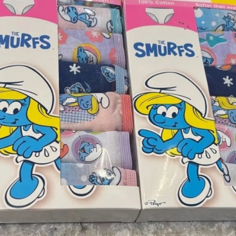 Girls' 14 Pairs Cotton Briefs Underwear Panties Panties The Smurfs Sz 6 New